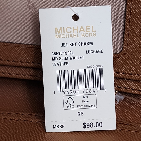 Michael Kors Jet Set MD Bifold Wallet Brown - Picture 5 of 6